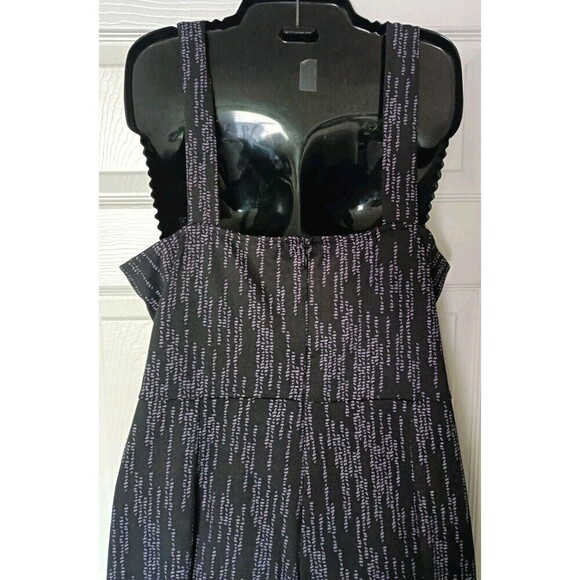 Apt. 9 Wide Leg Romper Size XL Cropped Black Gray Textured Print Tie Belt New - Picture 8 of 8